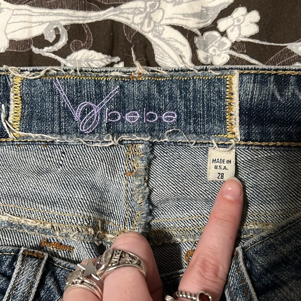 Y2K Bebe Rhinestone Low Rise Flare Jeans - Picture 4 of 6